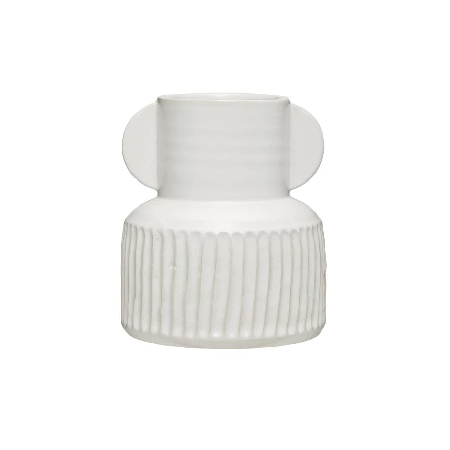 Creative Co-Op Creative Co-Op Stoneware Pleated Vase - Little Miss Muffin Children & Home