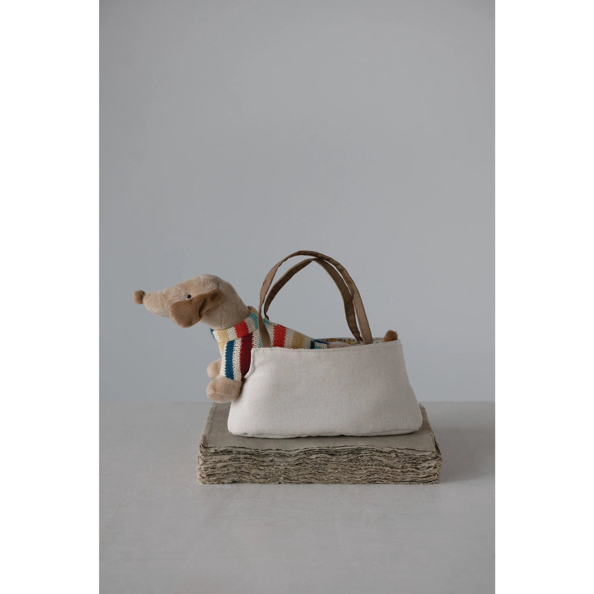 Creative Co-op Creative Co-op Cotton Plush Dachshund in Carrier - Little Miss Muffin Children & Home