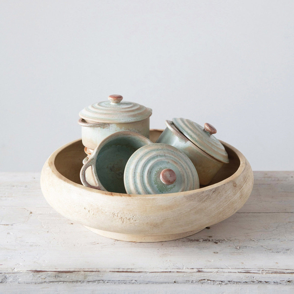 Creative Co-op Creative Co-op Stoneware Mini Baker with Glaze - Little Miss Muffin Children & Home