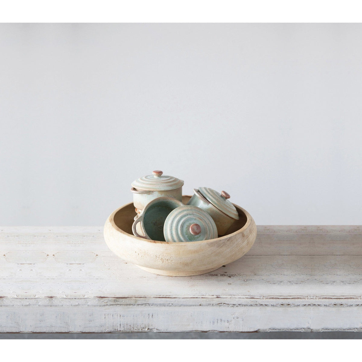 Creative Co-op Creative Co-op Stoneware Mini Baker with Glaze - Little Miss Muffin Children & Home