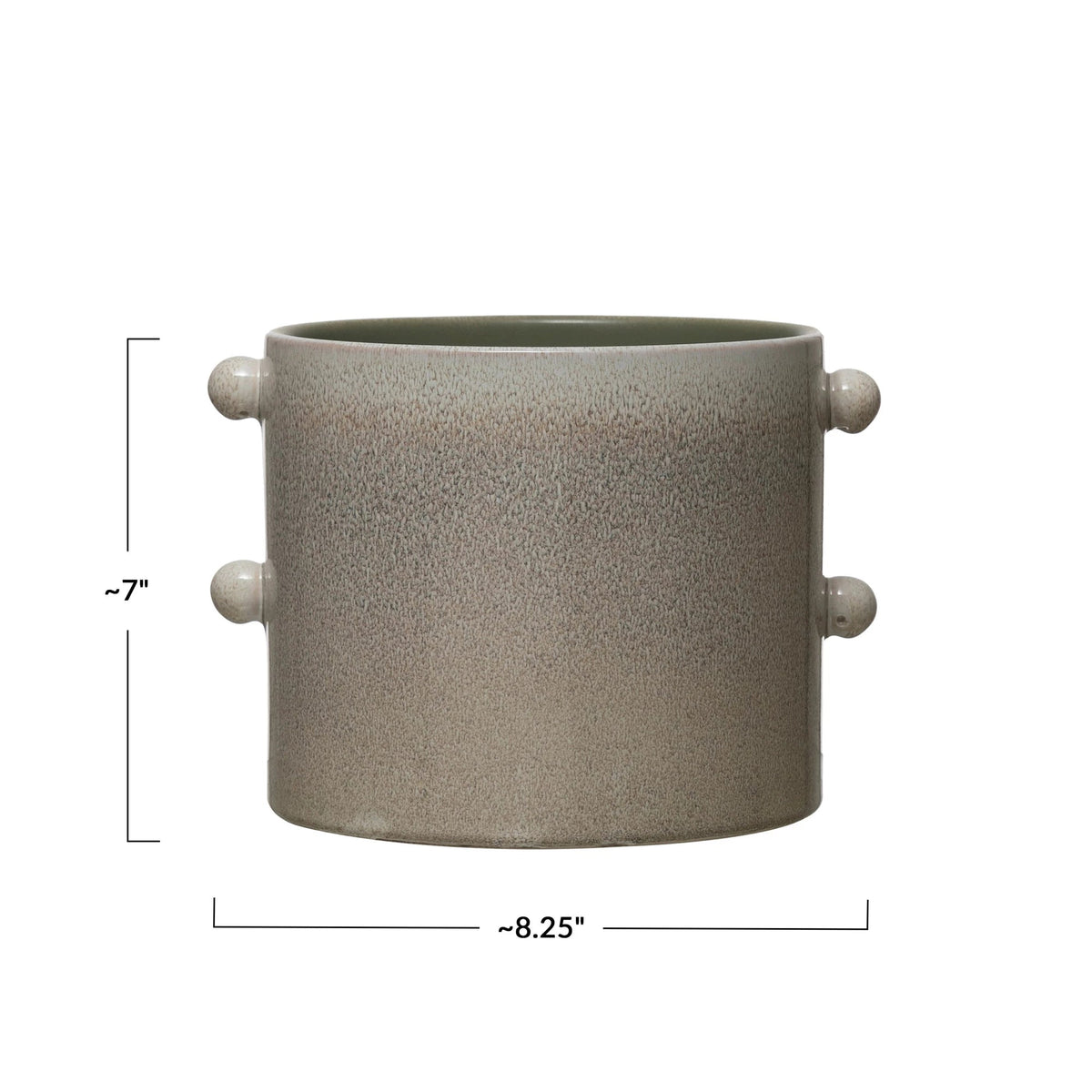 Creative Co-op Creative Co-op Stoneware Planter, Cream Reactive Glaze - Little Miss Muffin Children & Home