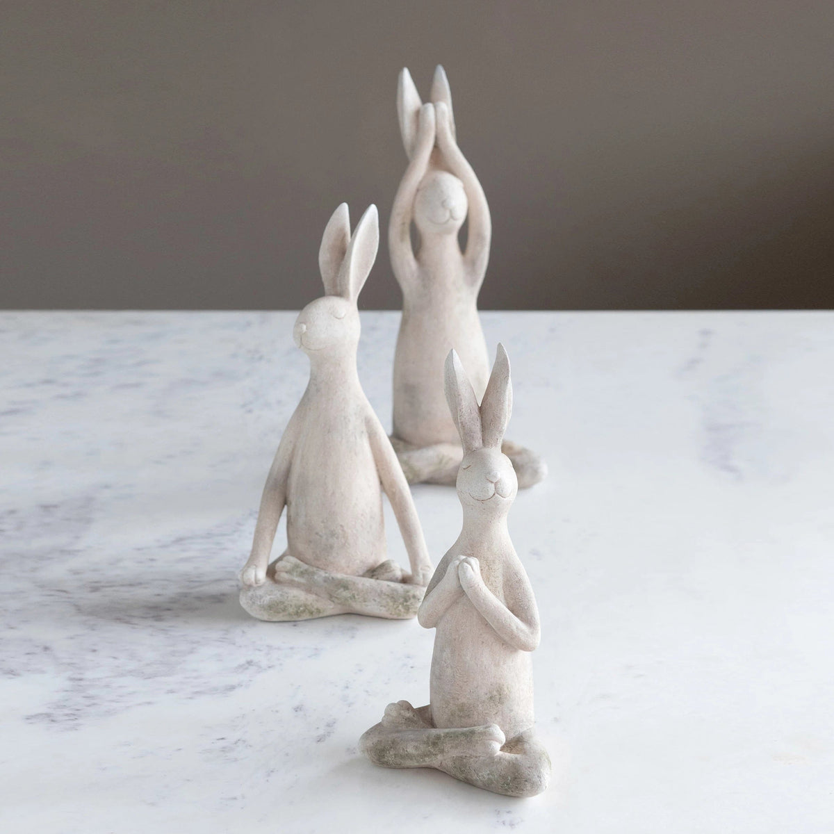 Creative Co-op Creative Co-op Resin Yoga Rabbit - Little Miss Muffin Children & Home