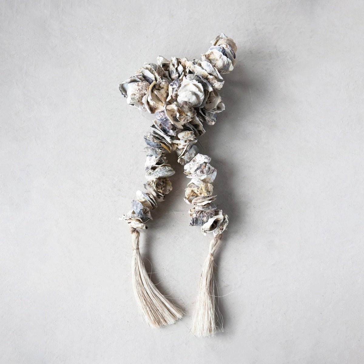 Creative Co-Op Creative Co-Op Oyster Shell Garland with Raffia Tassels - Little Miss Muffin Children & Home
