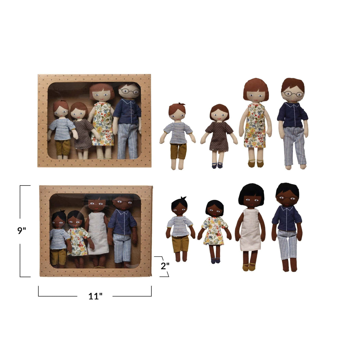 Creative Co-op Creative Co-op Plush Family Boxed Set/4 - Little Miss Muffin Children & Home