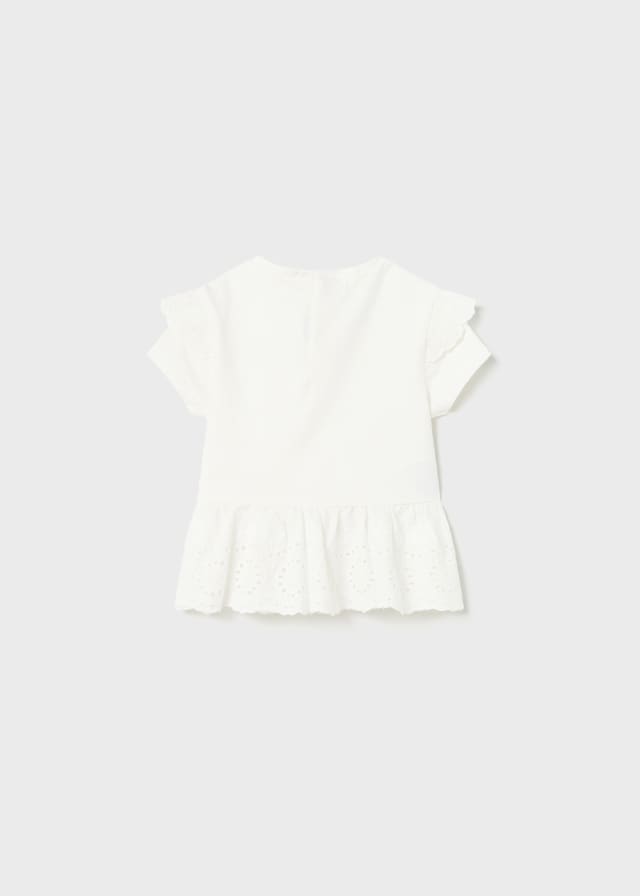 Mayoral Usa Inc Mayoral Short Sleeve Shirt with Eyelet Trim - Little Miss Muffin Children & Home