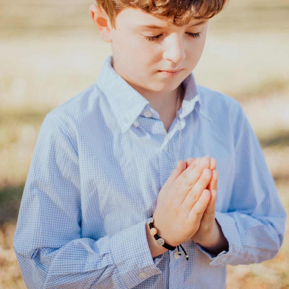 My Saint My Hero My Saint My Hero First Communion Child of God Mixed Medal Bracelet in Black - Little Miss Muffin Children & Home