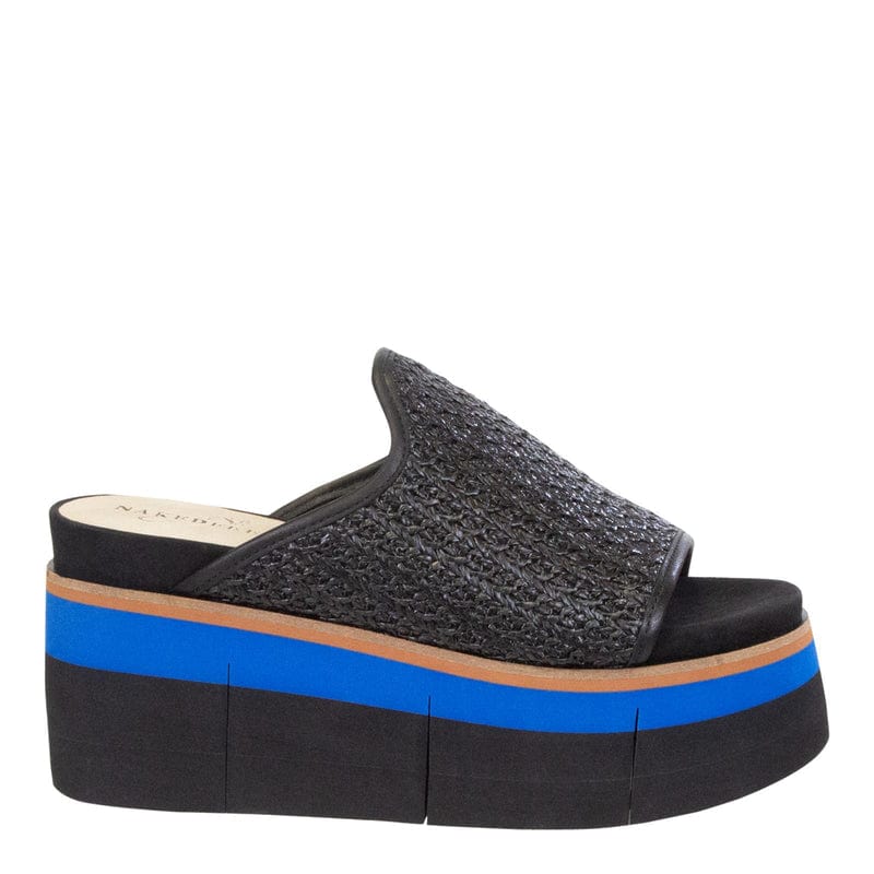 Consolidated /nicole Shoe Naked Feet Flocci Platform Sandal in Jet Black - Little Miss Muffin Children & Home