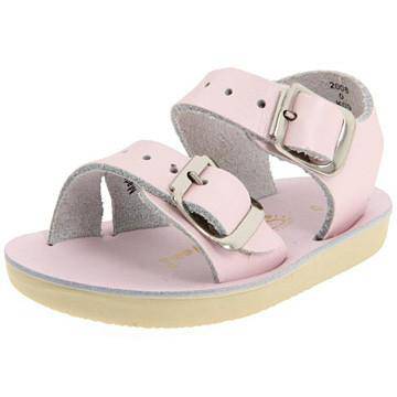 Double strap Saltwater Sea Wee Sandals in pale pink, for babies and toddlers, available at Little Miss Muffin Children & Home.
