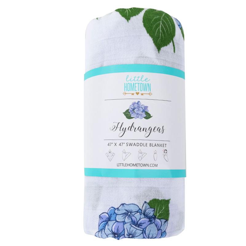 LHT - Little Hometown Little Hometown Hydrangeas Swaddle Blanket - Little Miss Muffin Children & Home