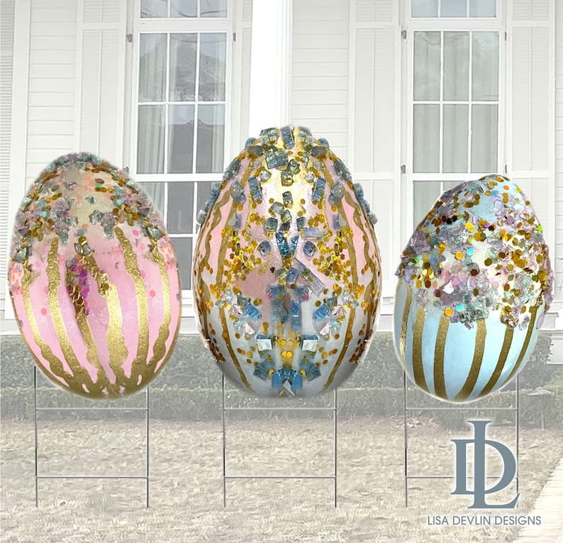 Lisa Devlin Designs Lisa Devlin Designs Easter Egg Yard Sign Sets of 3 - Little Miss Muffin Children & Home