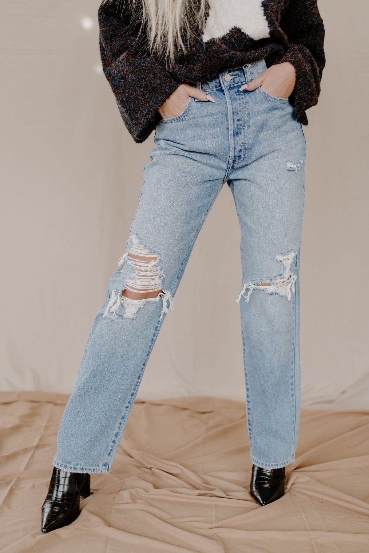 Cello Cello Super High Rise Distressed Dad Jeans - Little Miss Muffin Children & Home