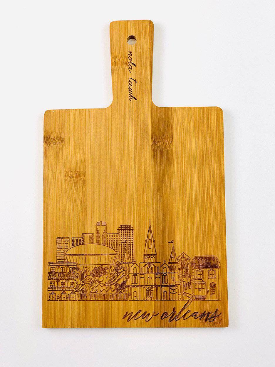 Nola Tawk Nola Tawk New Orleans Skyline Bamboo Cutting Board - Little Miss Muffin Children & Home