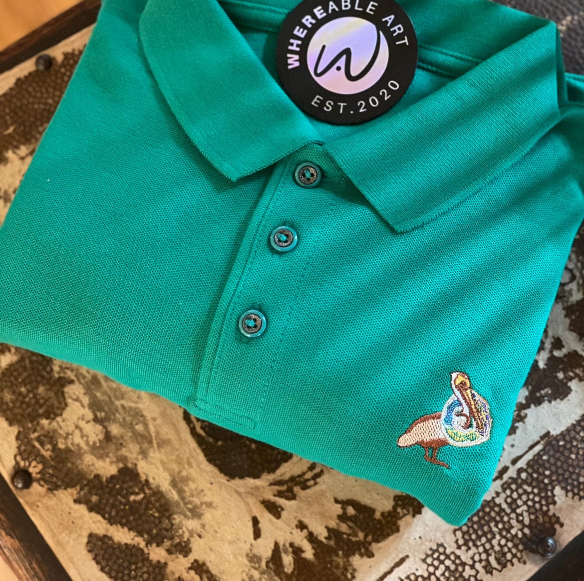 Whereable Art Pelican with Magnolia Classic Polo