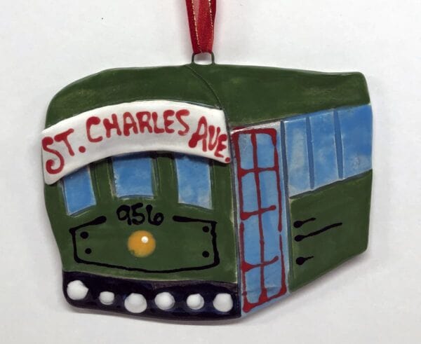 Katie Baldwin Originals Katie Baldwin Green Streetcar Ornament - Little Miss Muffin Children & Home