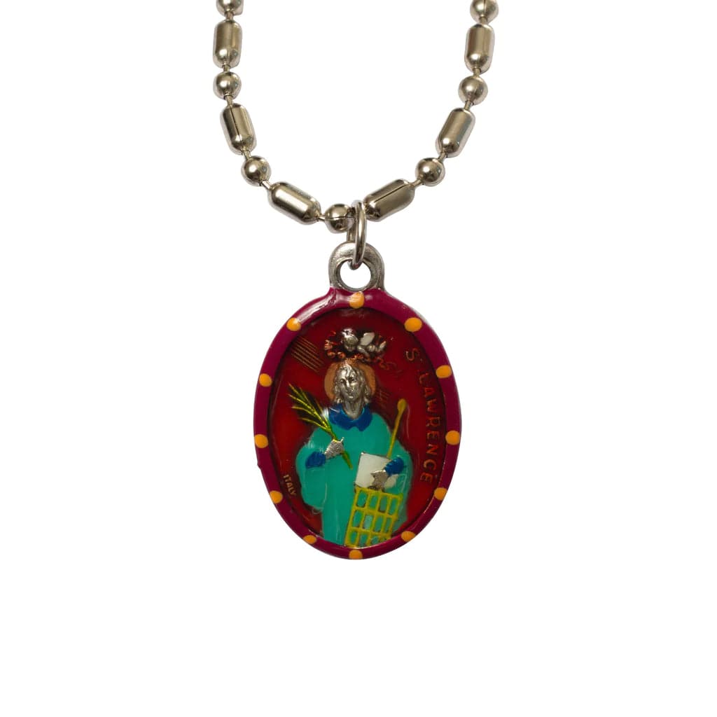 Saints For Sinners Saints For Sinners Saint Lawrence Hand Painted Medal - Little Miss Muffin Children & Home