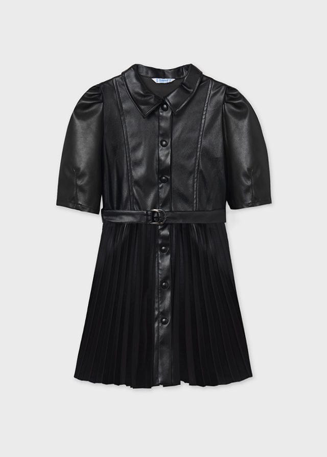 Mayoral B Synth Lthr Pleated dress - Little Miss Muffin Children & Home