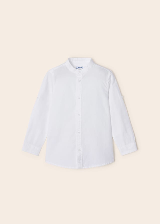 Mayoral Usa Inc Mayoral Long Sleeve Mao Collar Linen Shirt - Little Miss Muffin Children & Home