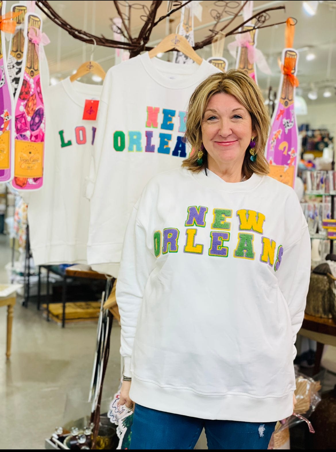 Whereable Art Whereable Art Mardi Gras New Orleans Varsity Sweatshirt - Little Miss Muffin Children & Home