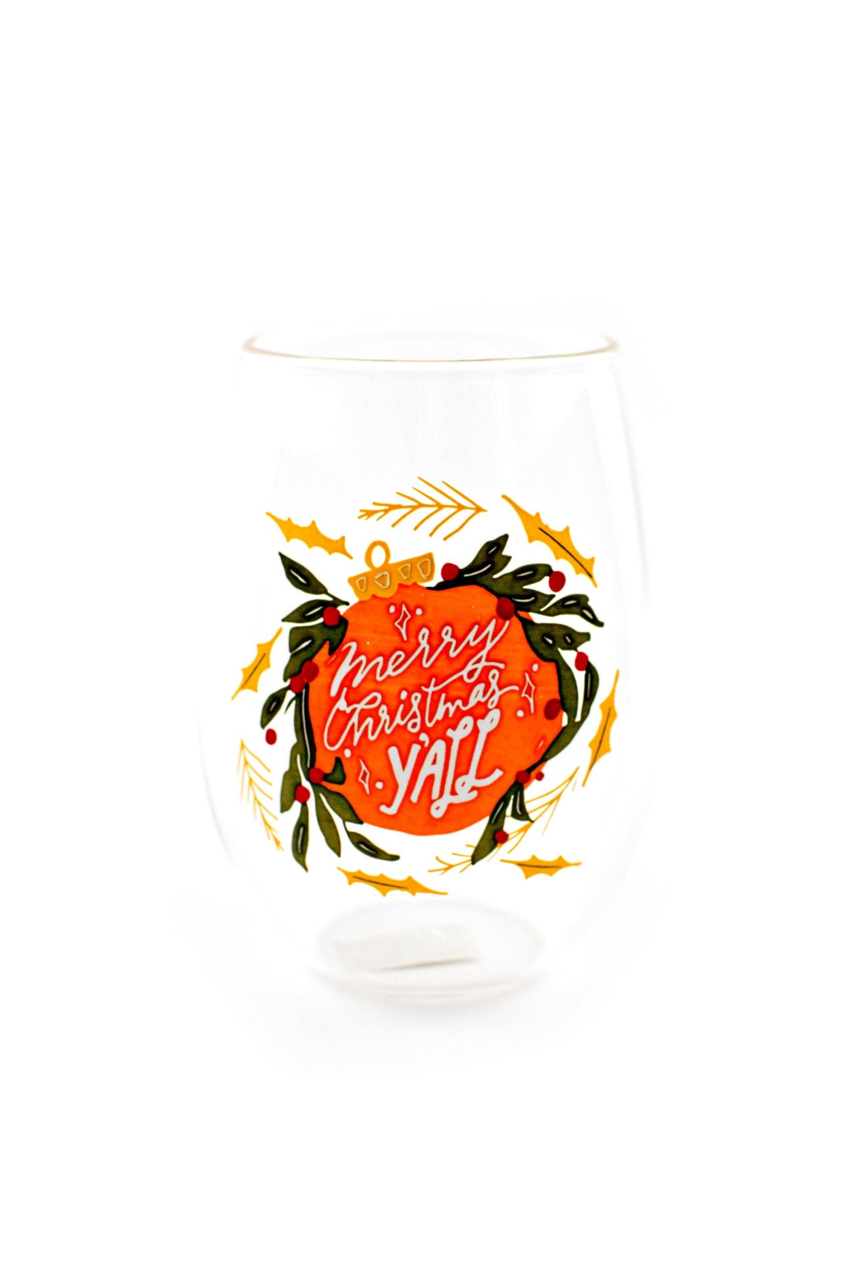 Second Line Ventures The Parish Line Merry Christmas Y’all Stemless Wine Glass - Little Miss Muffin Children & Home