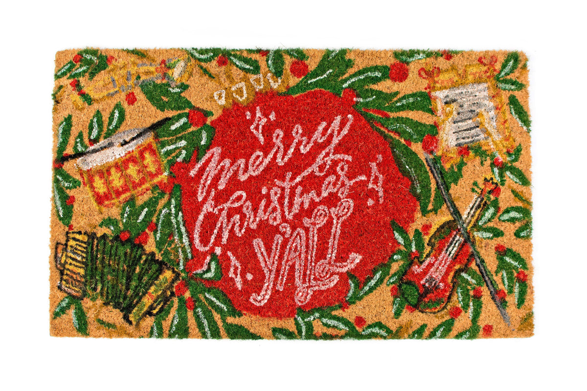 Second Line Ventures The Parish Line Merry Christmas Y'all Door Mat - Little Miss Muffin Children & Home