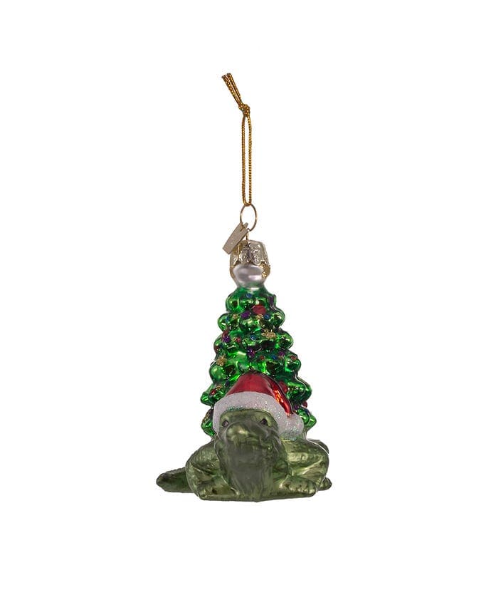 KSA - Kurt Adler Kurt Adler Glass Alligator with X-mas Tree - Little Miss Muffin Children & Home