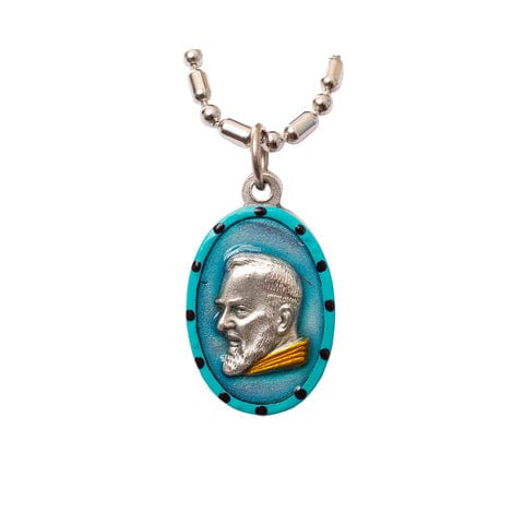 Saints For Sinners Saints For Sinners Padre Pio Hand Painted Medal - Little Miss Muffin Children & Home