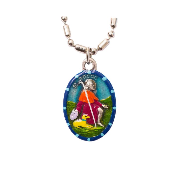 Saints For Sinners Saints For Sinners Saint Rocco Hand Painted Medal - Little Miss Muffin Children & Home