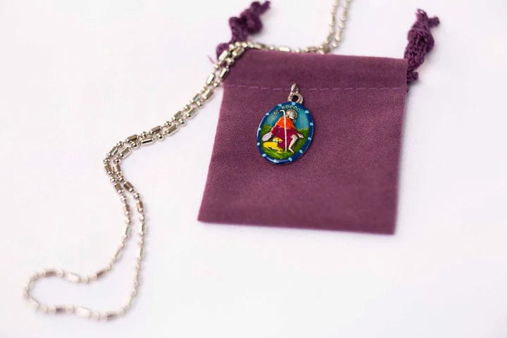 Saints For Sinners Saints For Sinners Saint Rocco Hand Painted Medal - Little Miss Muffin Children & Home