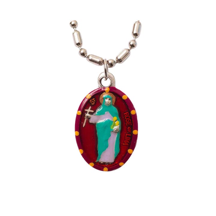Saints For Sinners Saints For Sinners Saint Rose of Lima Hand Painted Medal - Little Miss Muffin Children & Home