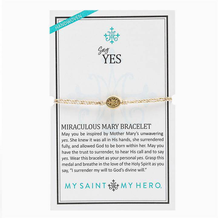 My Saint My Hero - My Saint My Hero Say Yes Gold Miraculous Mary Bracelet - Little Miss Muffin Children & Home