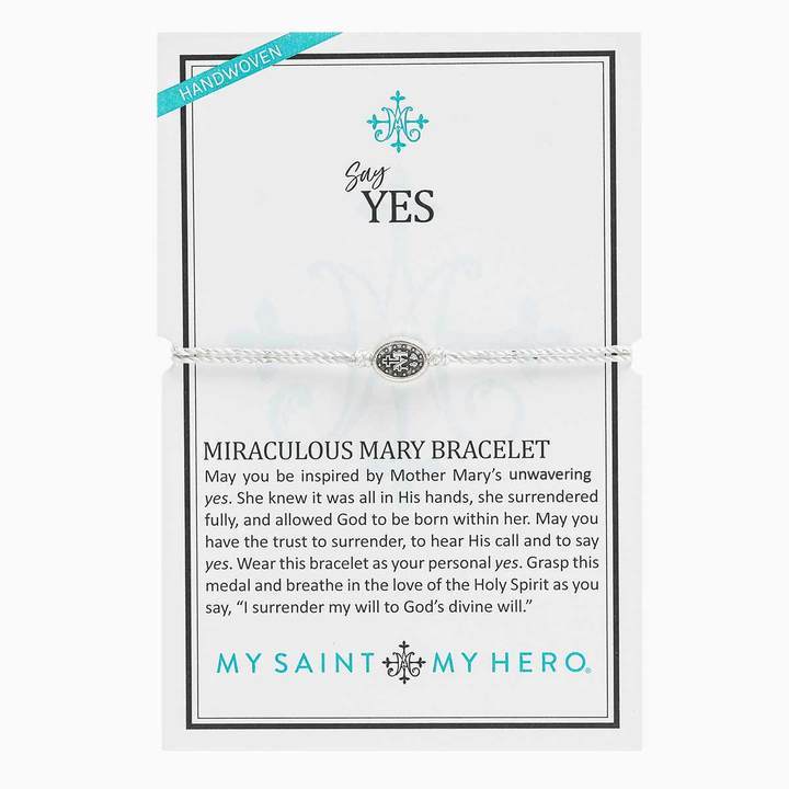 My Saint My Hero - My Saint My Hero Say Yes Silver Miraculous Mary Bracelet - Little Miss Muffin Children & Home