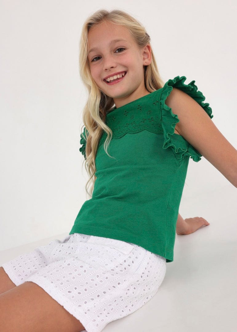 Mayoral Usa Inc Mayoral Ruffle Cap Sleeve Top - Little Miss Muffin Children & Home