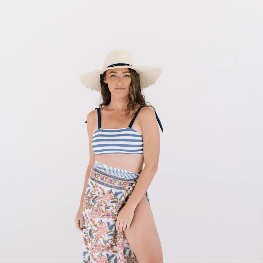 Sunshine Tienda Sunshine Tienda Wide Brimmed Palm Fringe Hat - Little Miss Muffin Children & Home