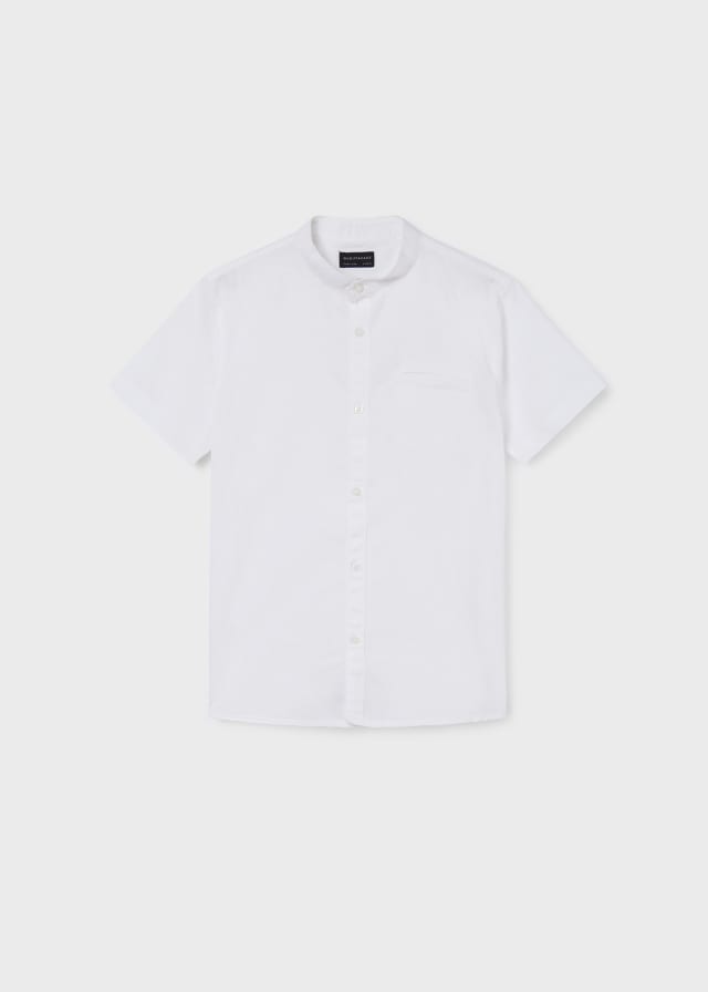 Mayoral Usa Inc Mayoral Mandarin Collar Short Sleeve Shirt - Little Miss Muffin Children & Home