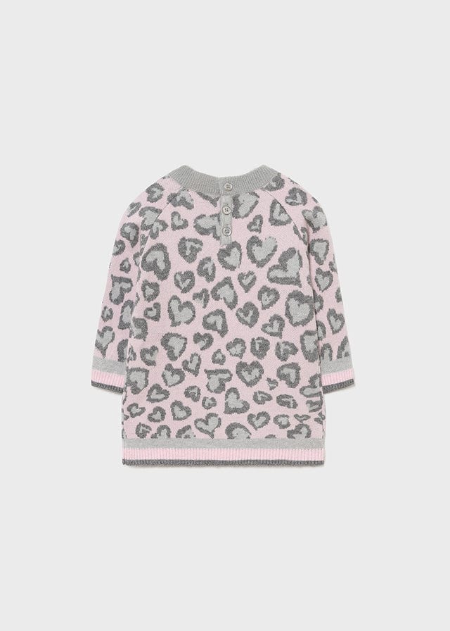 Mayoral Mayoral Tricot Heart Leopard Sweater Dress - Little Miss Muffin Children & Home