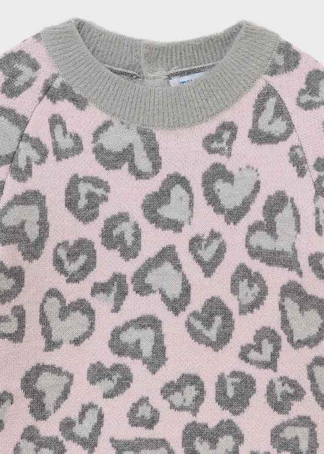Mayoral Mayoral Tricot Heart Leopard Sweater Dress - Little Miss Muffin Children & Home
