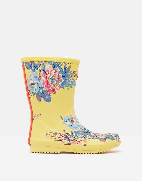 Joules Joules 216592 Roll Up Flexible Printed Rain Boots Yellow Floral - Little Miss Muffin Children & Home