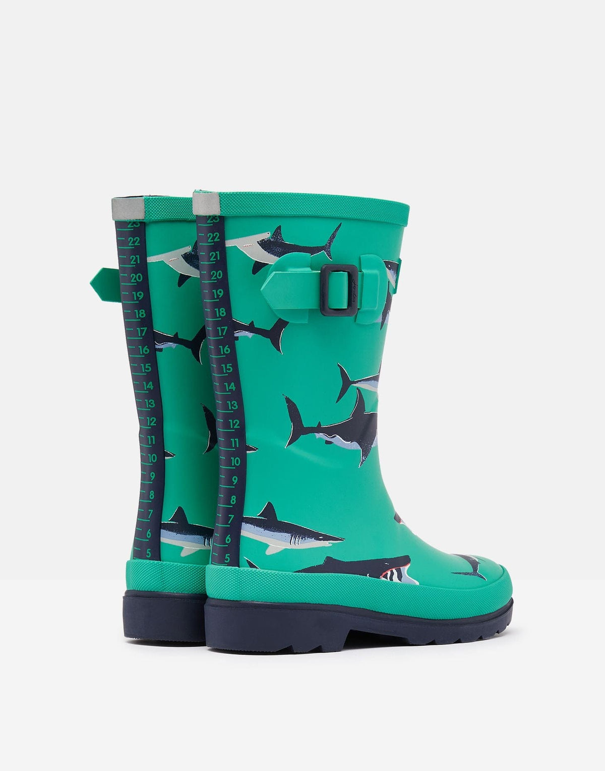 Joules Joules 216666 Welly Tall Height Printed Rain Boots Light Green Shark - Little Miss Muffin Children & Home
