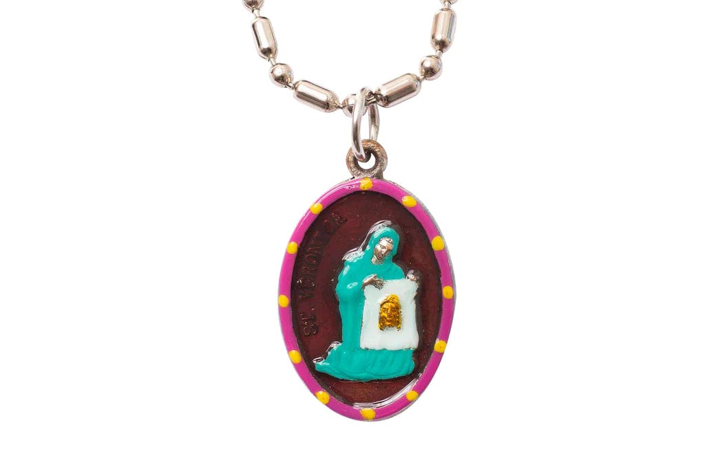 Saints For Sinners Saints For Sinners Saint Veronica Hand Painted Medal - Little Miss Muffin Children & Home