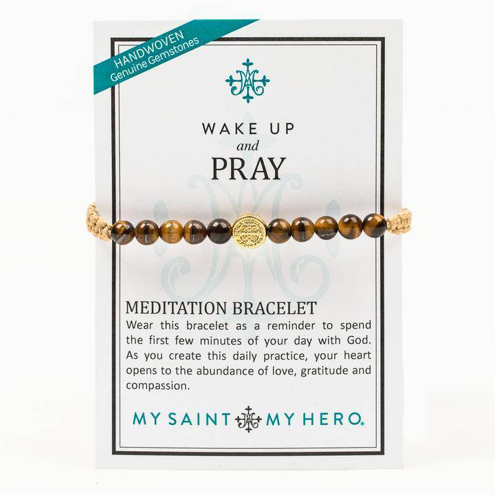 My Saint My Hero - My Saint My Hero Tiger's Eye Wake Up and Pray Meditation Bracelet - Little Miss Muffin Children & Home