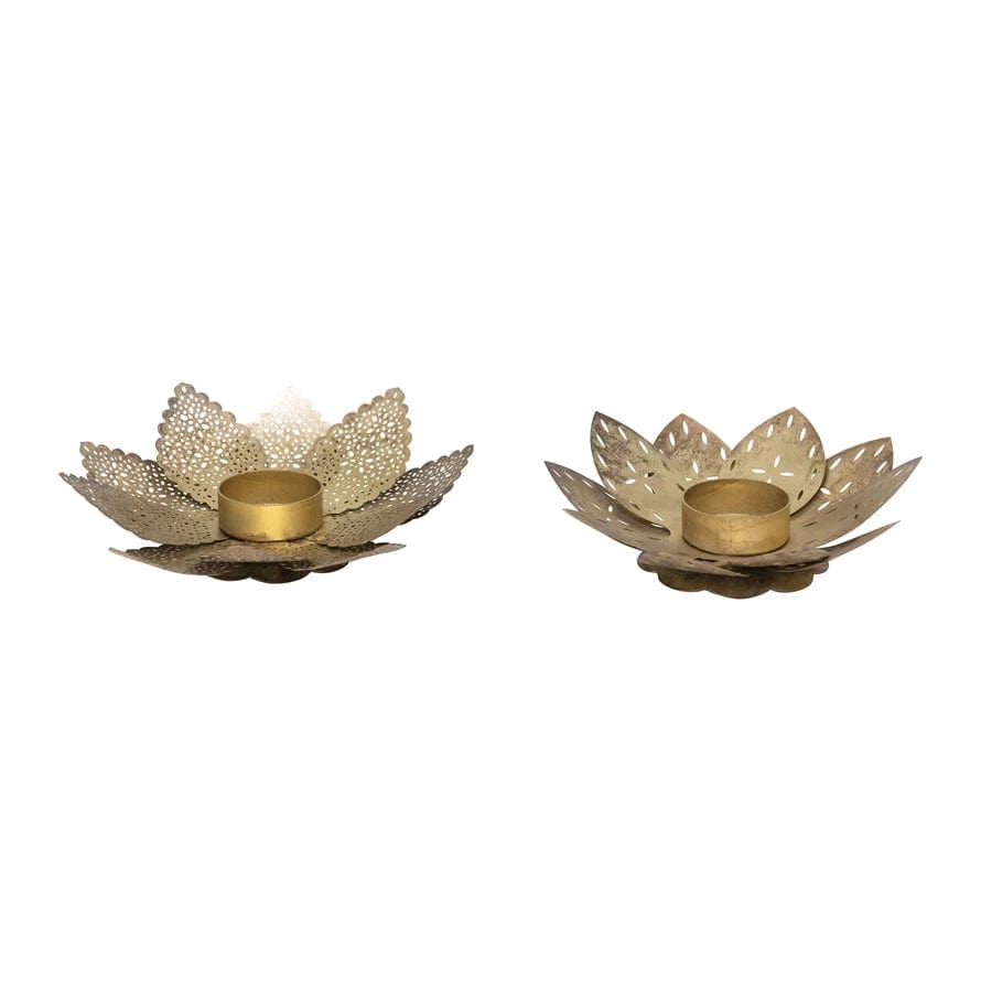 CCO - Creative Co-op Creative Co-op Metal Cut Flower Tealight Holder - Little Miss Muffin Children & Home