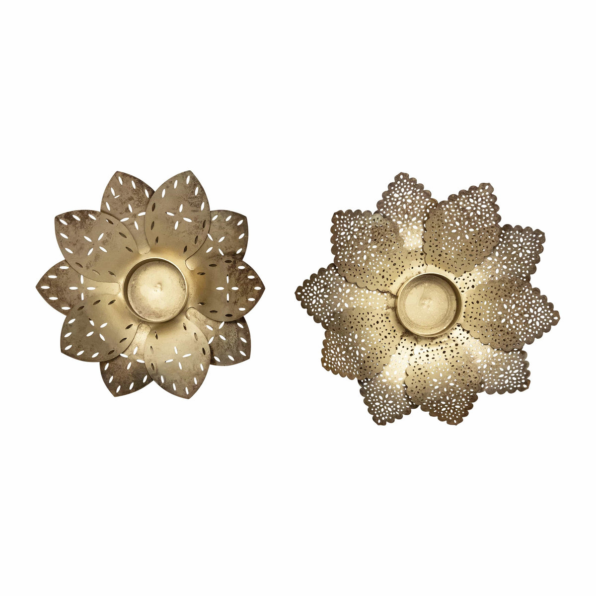 CCO - Creative Co-op Creative Co-op Metal Cut Flower Tealight Holder - Little Miss Muffin Children & Home