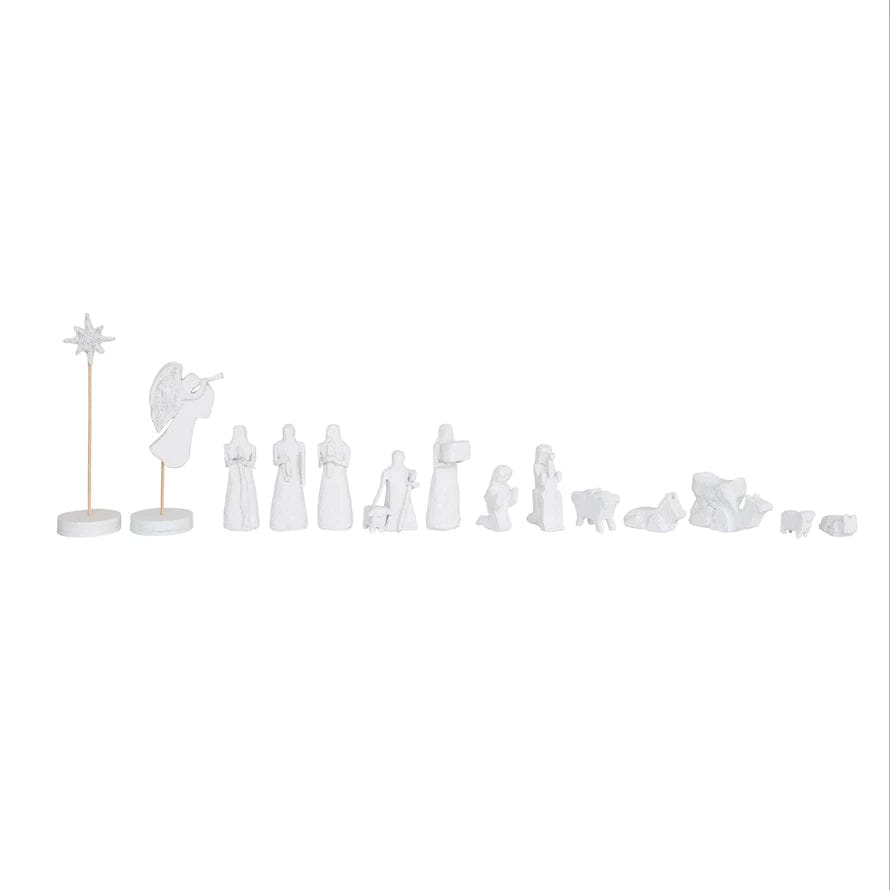 CCO - Creative Co-op Creative Co-op Handmade Paper Mache Nativity S/14 - Little Miss Muffin Children & Home