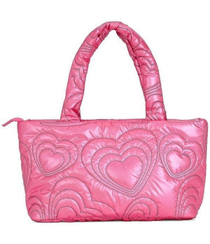 iScream Pink Shining Heart Puffy Overnight Bag