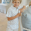Bailey Boys Henry Short Sleeve Performance Polo, Ducks on Tan - Little Miss Muffin Children & Home