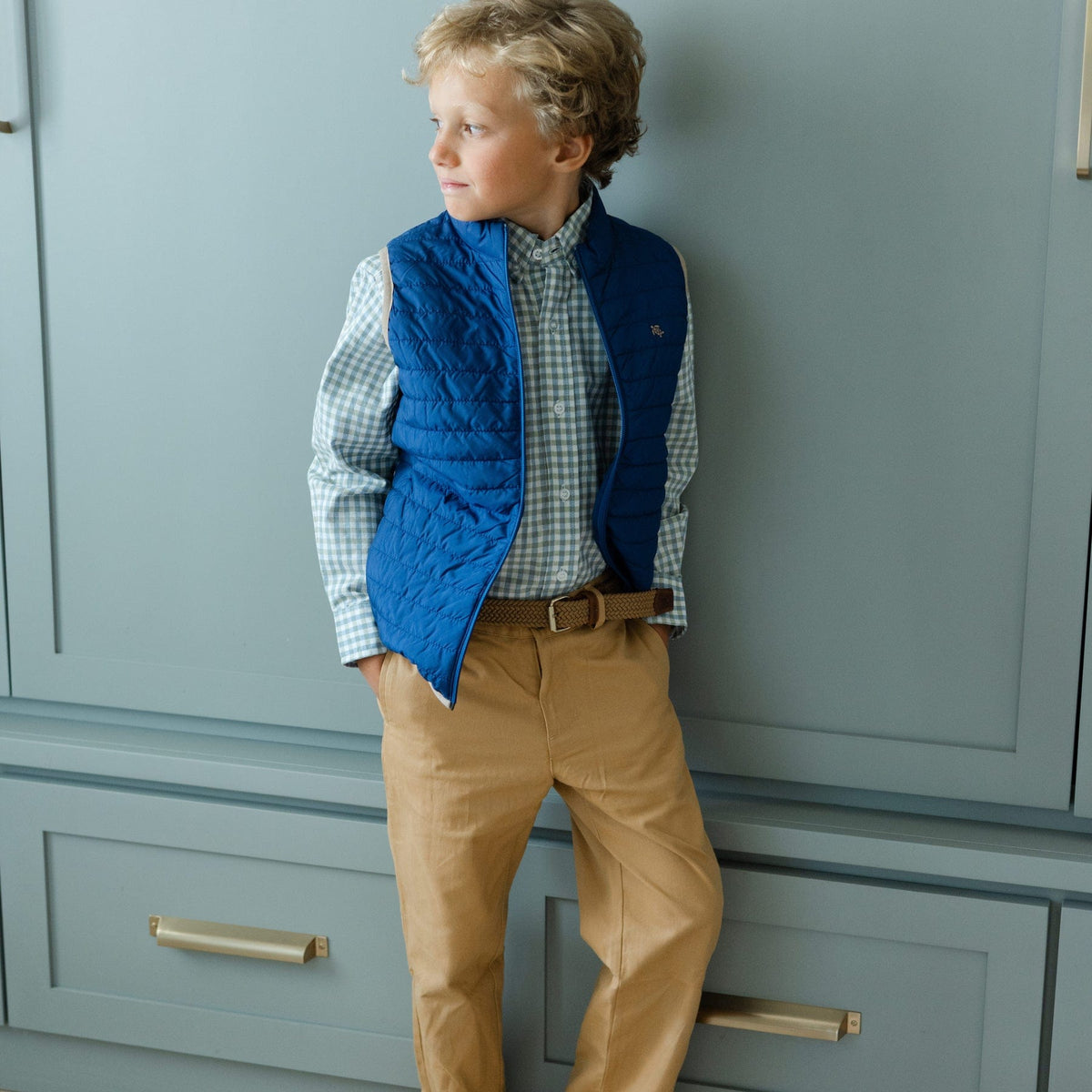Bailey Boys Quilted Vest in Navy - Little Miss Muffin Children & Home