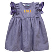 Vive La Fete Maggie LSU Embroidered Gingham Ruffle Dress - Little Miss Muffin Children & Home