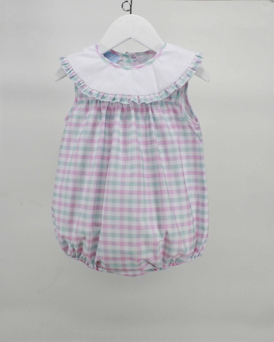 Charming Little One Charming Little One Light Blue and Pink Plaid Gemma Bubble - Little Miss Muffin Children & Home