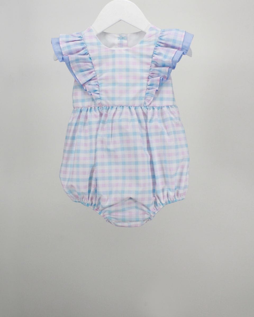 Charming Little One Charming Little One Light Blue and Pink Plaid Blair Bubble - Little Miss Muffin Children & Home