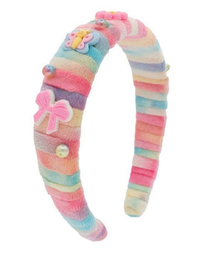 Bari Lynn Pad Plush Wrap Headband with Charms